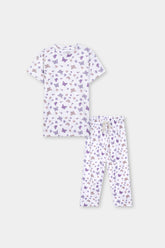 Girls White Butterfly Night Suit